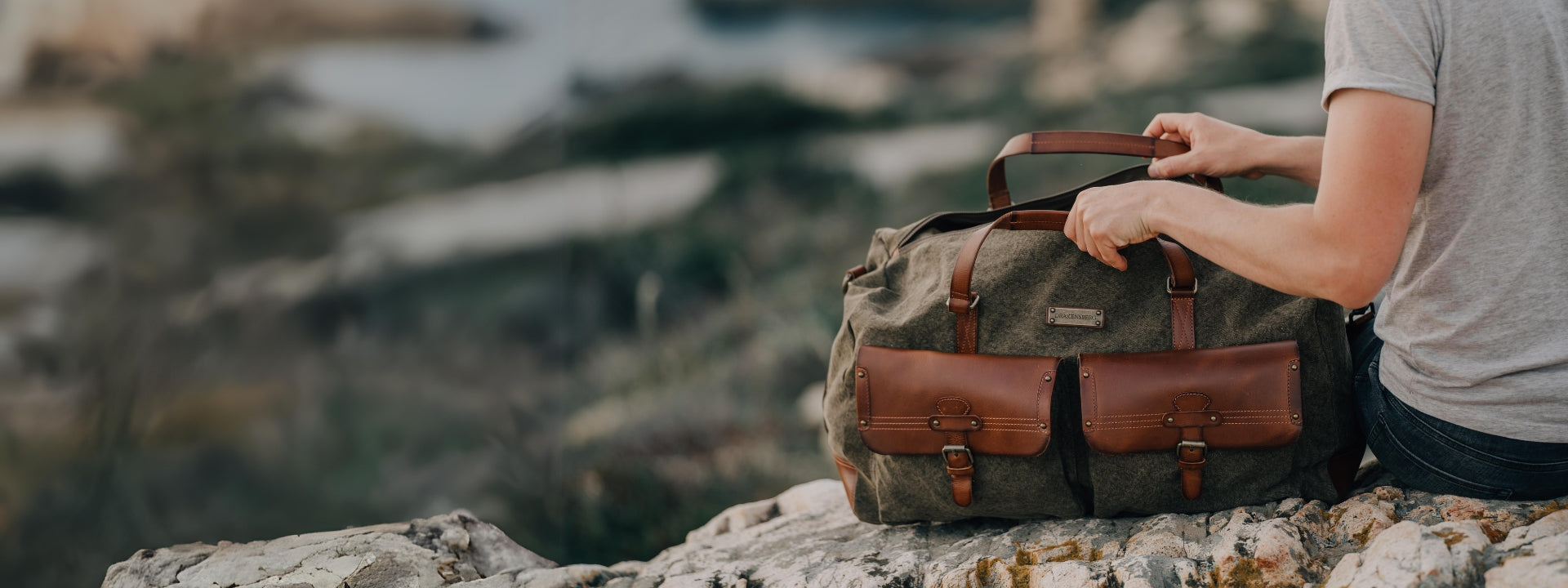 Reisetasche Steve von Drakensberg aus Canvas und Leder, groß, für Damen und Herren