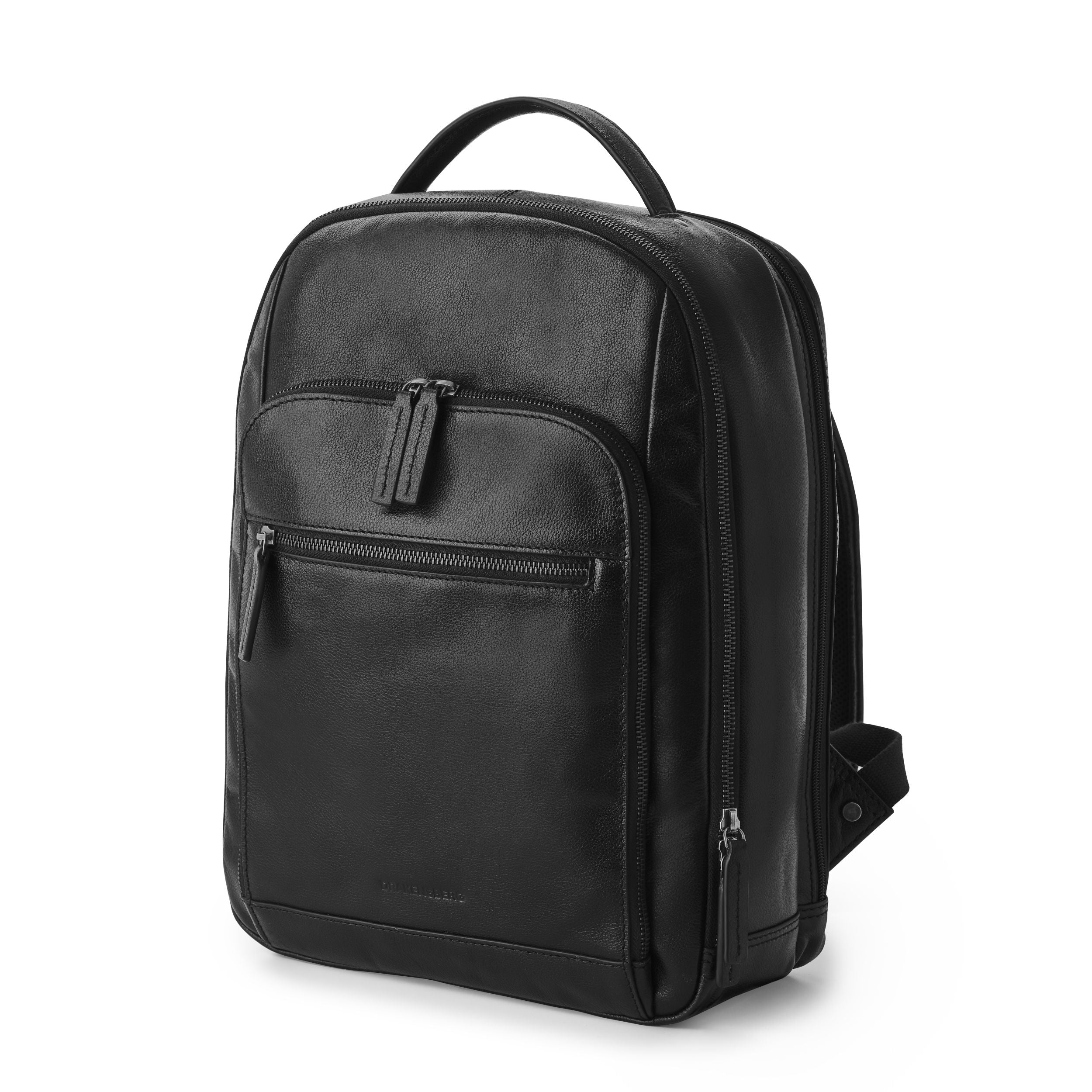 DR00547 - Leder Business Rucksack mit vielen Fächern und 15" Laptopfach Frederico für Herren und Damen in Luxus-Premium-Qualität in Schwarz - Hauptbild